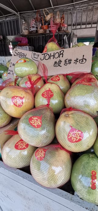 东:中秋节柚子吸引友族,沙巴甜柚空降抢市。