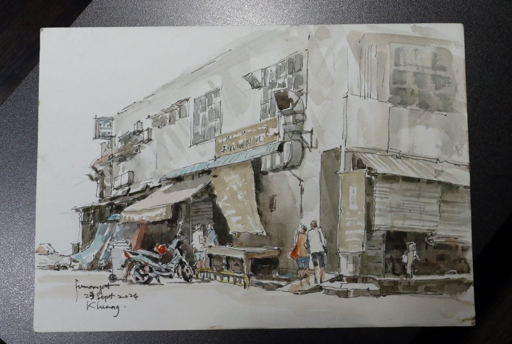 **已签发**柔:封面:【特稿】:钟情大马小镇市景,香港画家南马火车行写生