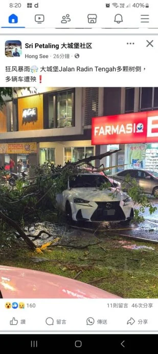 无拉港、大城堡闪电水灾及倒树意外