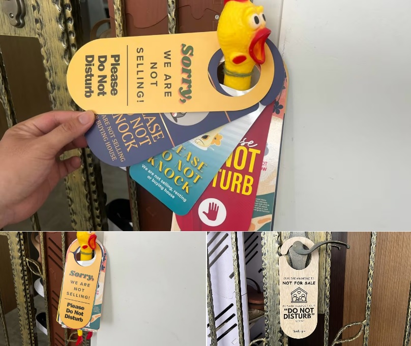 *已签发* 柔:狮城二三事:门快被房屋经纪敲烂 比达达利百户居民挂告示:不卖!