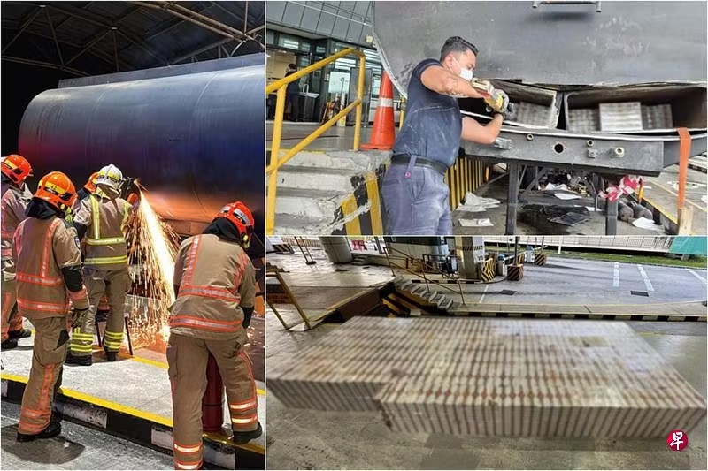 *已签发*柔:狮城二三事:大马油槽车藏3344漏税烟 企图私运入新遭识破