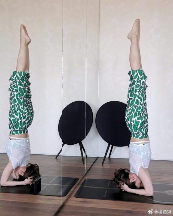玩倒立拱桥晒柔软度 杨丞琳被酸似屏东黑鲔鱼