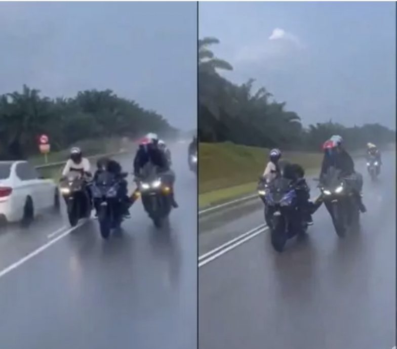 视频|左右“出脚”护送抛锚队友 大型摩托车队被轰“玩命!”