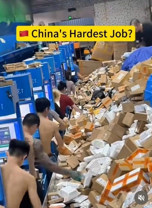 视频|现代版奴隶快递收集仓 员工如机械秒分类包裹