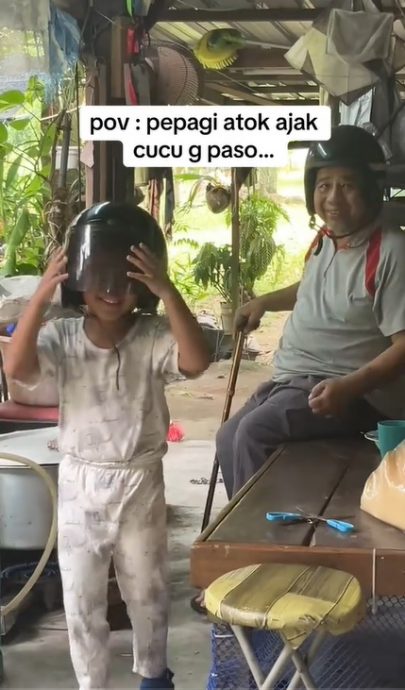 视频|祖孙共骑上巴刹温馨可爱 网民:想念我的阿公阿嫲!