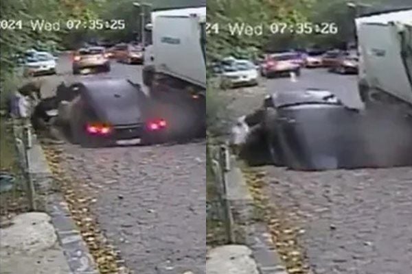 道路突然坍塌!妈眼看5岁儿“遭天坑吞噬”下秒勇跳洞救子