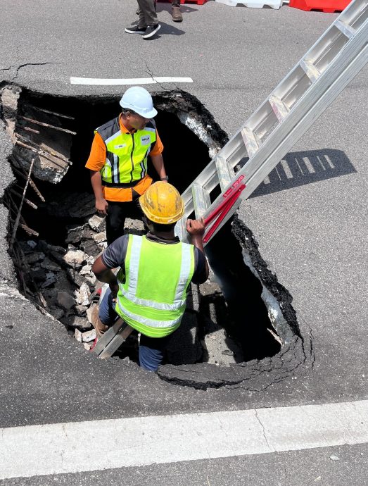 (古城封面主文)马路出现骇人大坑 工程局将封锁部分路段