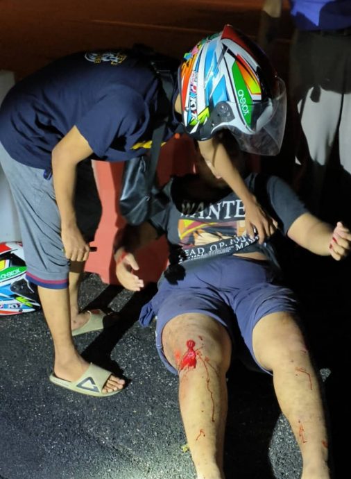 大都会/疑是建路墩安全措施不足惹祸,酿年轻骑士翻摩托车受伤/2图