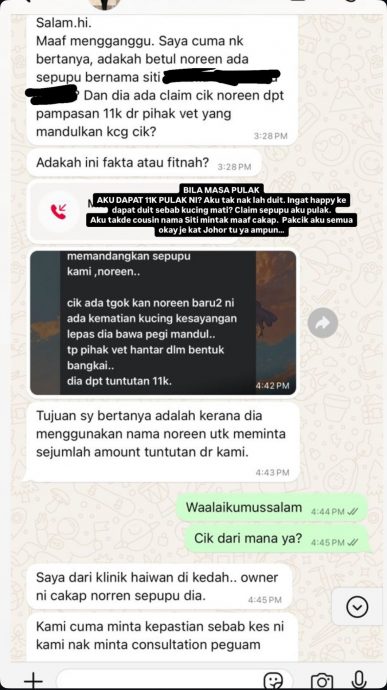 女星猫死被指获赔1万令吉 女子冒认表亲图骗诊所赔偿