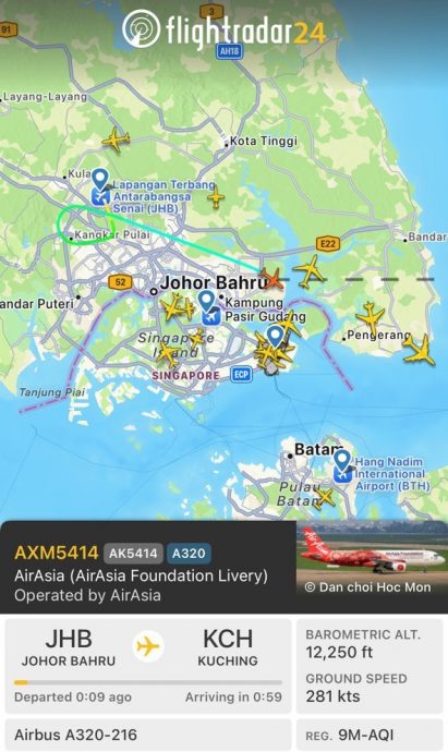 *已签发* 全国:恶劣天气改降新加坡,古晋飞新山航班安全降落士乃