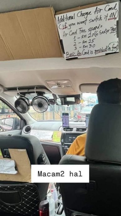 开冷气需再付RM30? 网民促Grab对付离谱司机!