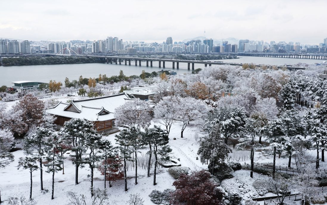 首尔初雪罕见积雪达20分分 全市发布大雪预警