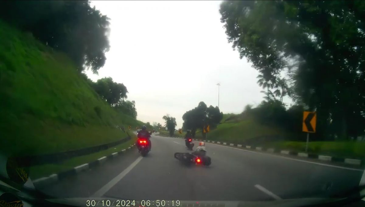 (大北马)华女遭摩托撞倒翻滚多圈,脸手脚受伤肇祸骑士撞后逃