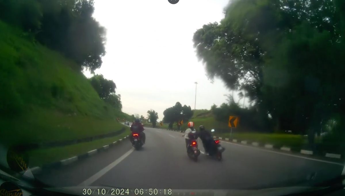 (大北马)华女遭摩托撞倒翻滚多圈,脸手脚受伤肇祸骑士撞后逃