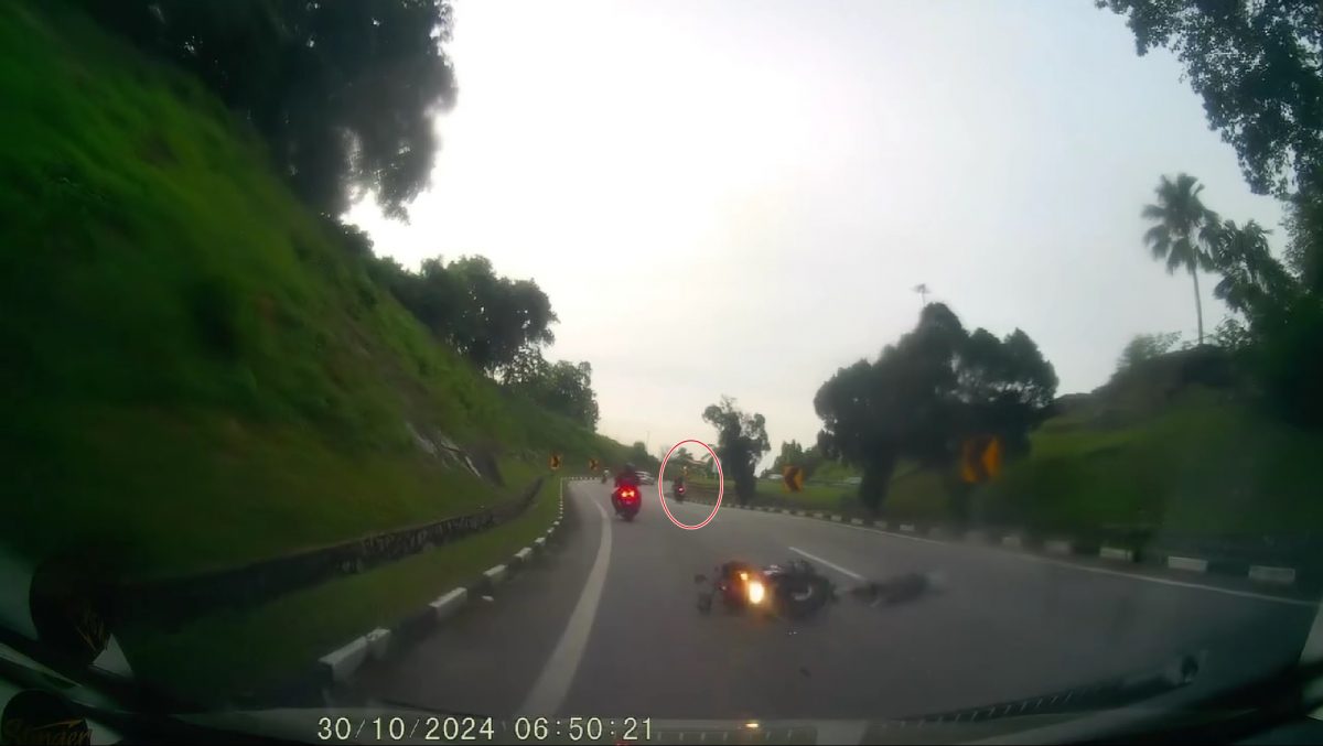 (大北马)华女遭摩托撞倒翻滚多圈,脸手脚受伤肇祸骑士撞后逃