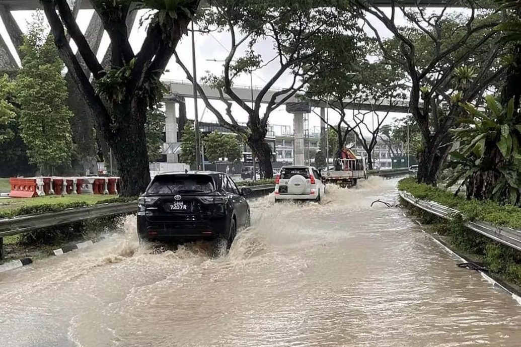 (已签发)柔:狮城二三事:奎因街淹水 商家纷“抢救”货物