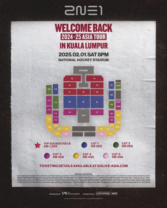 2NE1大马演唱会下周开卖 门票最贵RM1288