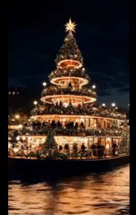 【求真】| 塞纳河上漂浮圣诞树邮轮？ 设计公司发布的AI短片