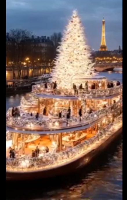 【求真】| 塞纳河上漂浮圣诞树邮轮？ 设计公司发布的AI短片