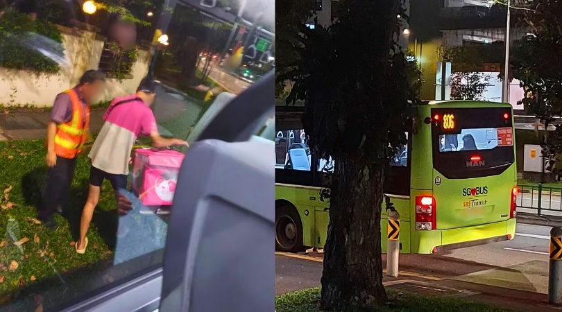 *已签发*柔:狮城二三事:狮城巴士据称险撞送餐员 司机掏330令吉当赔偿