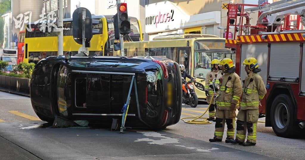 江若琳车祸急送医　车子失控严重翻侧