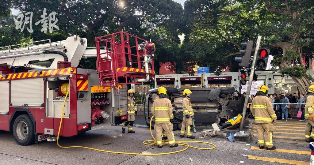 江若琳车祸急送医　车子失控严重翻侧