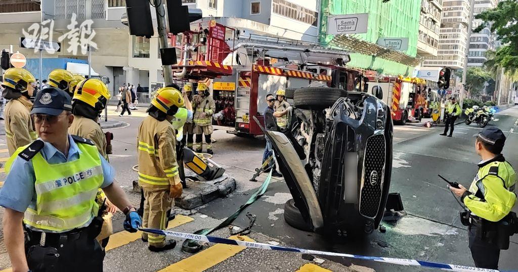江若琳车祸急送医　车子失控严重翻侧