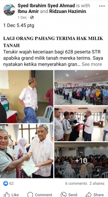 退伍军人没获榴梿芭 彭政府澄清乃移交STR产权