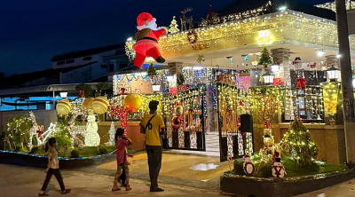 Locals of different faiths throng a Christmas wonderland in Butterworth