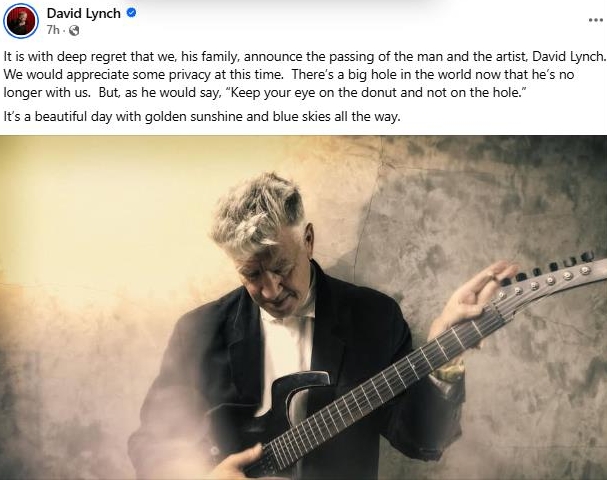 名导大卫林区逝世 家属悼词藏暖意