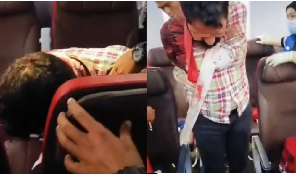 疑喝醉酒在机上闹事 男子情绪失控遭空服员上铐