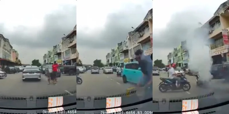 视频|向路过轿车抛鞭炮 2男子遭警方逮捕