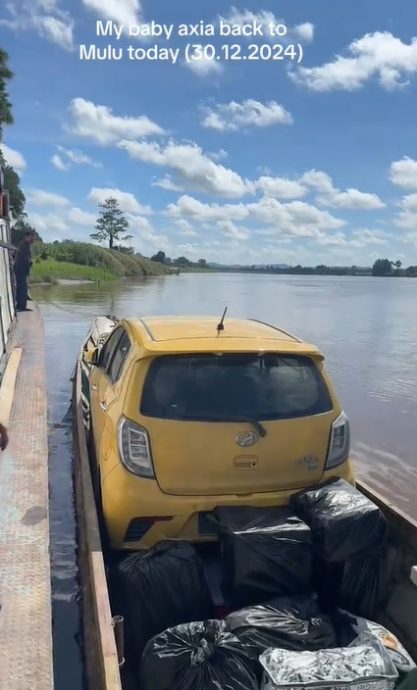 视频|太萌了!黄色Axia乘风破浪 游河到姆鲁网民狂点赞