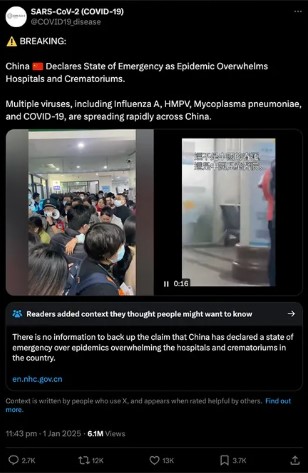 “人偏肺病毒”虚假消息漫天飞 再掀反中情绪