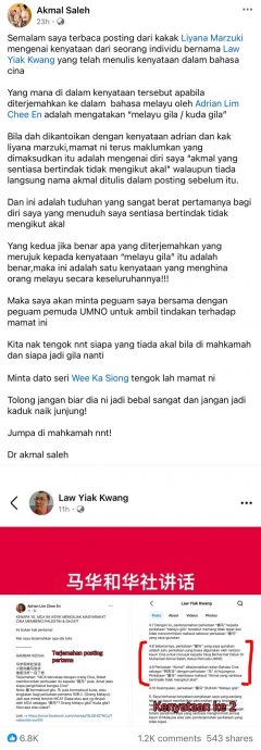 发布“癫马”言论·阿克马向刘益光喊告