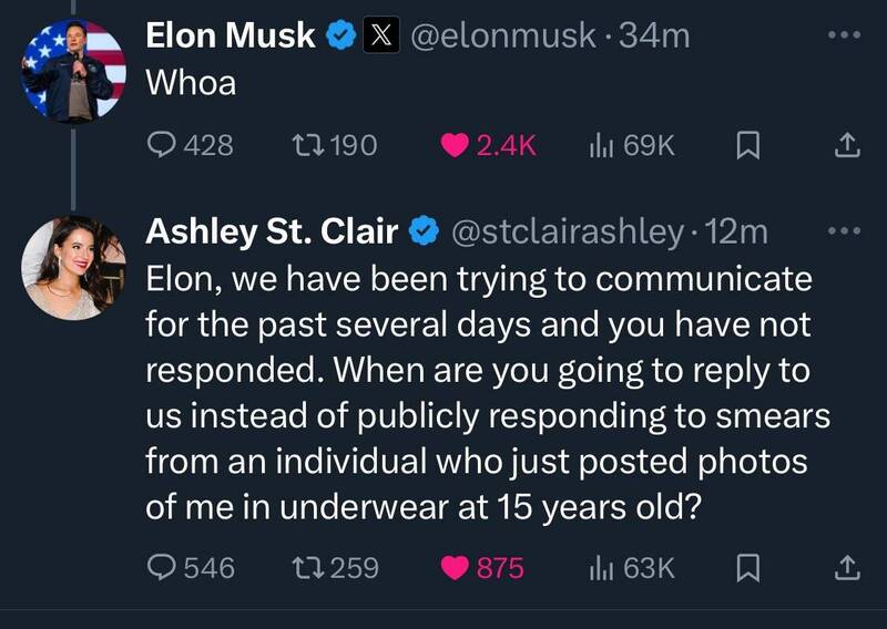 和正妹网红生子? 马斯克回应引女方震怒