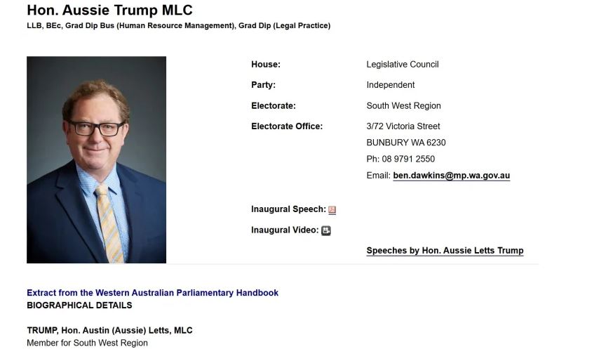 真心崇拜? 哗众取宠? 澳洲议员改名“特朗普”