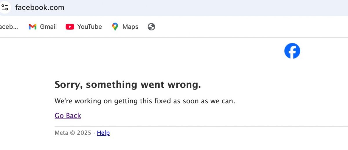 脸书电脑版今早一度短暂当机