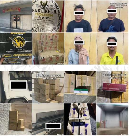警方捣毁3走私窝点 在沙巴根地咬缴获大量逃税烟酒