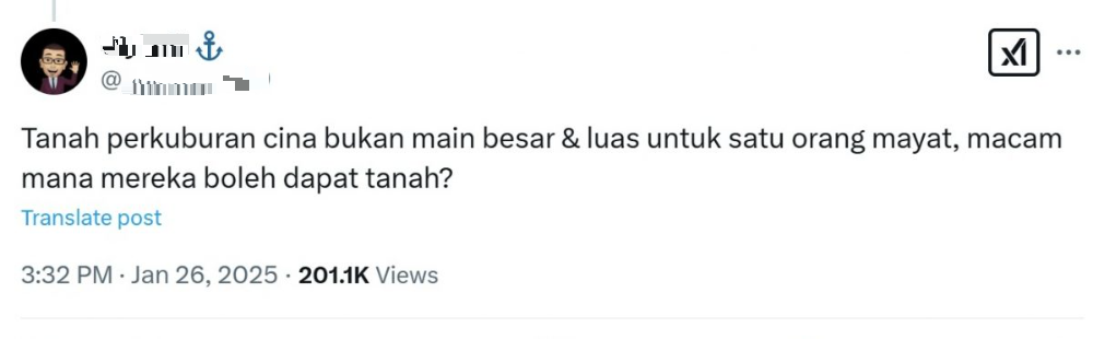 质问华裔墓地宽广穆斯林不够用 男子遭围剿:“那是私人地!”