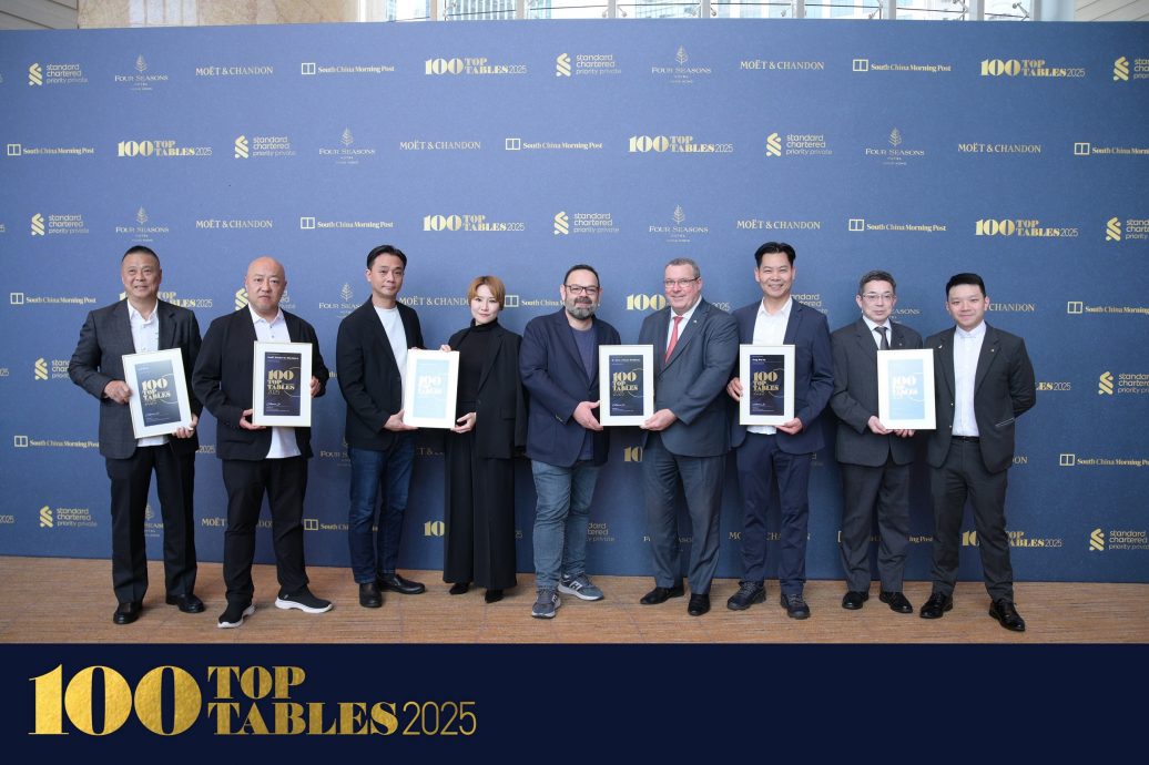 From left to right: Jackie Ho Hon-sing, Chinese Executive Chef of The Ritz-Carlton, Macau; Hironori Satake, Executive Chef of Sushi Kissho by Miyakawa; Norihisa Maeda, Executive Chef of Teppanyaki Shou; Amy Jo, Executive Manager of Sushi Kissho by Miyakawa and Teppanyaki Shou; Marino D