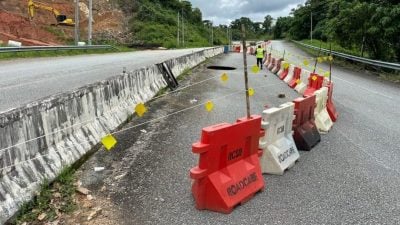 话望生通罗京高原路段修路 料28日开放单边车道 供轻型车辆通车