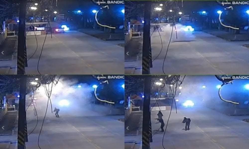 全国:昨晚在泰南哥乐县署办公室外开枪并放置炸弹的袭击者,穿戴女式面纱、黑色长头巾和黑色长裤,以掩人耳目。