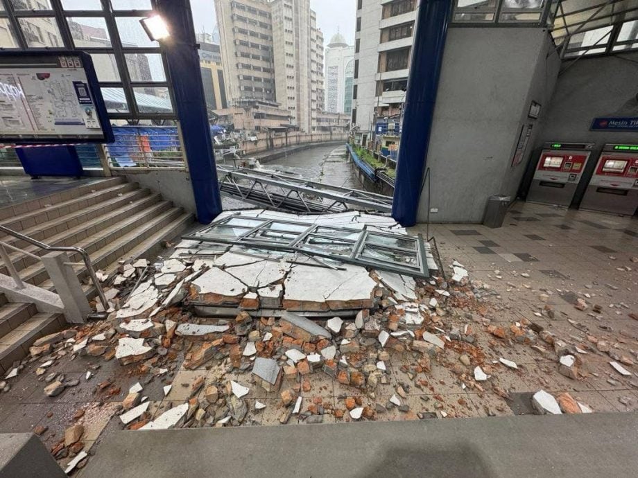 午后大雨 占美清真寺轻快铁站墙塌 市中心和甲洞都有树倒