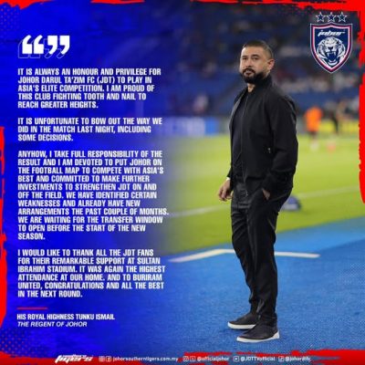 *已签发*全国:新闻:JDT兵败亚洲精英联赛 柔王储:已鉴定弱点和新计划