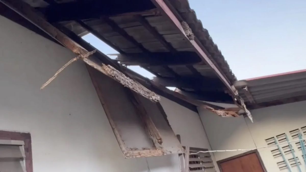 白蚁蛀蚀屋顶坍塌 一家三口死里逃生