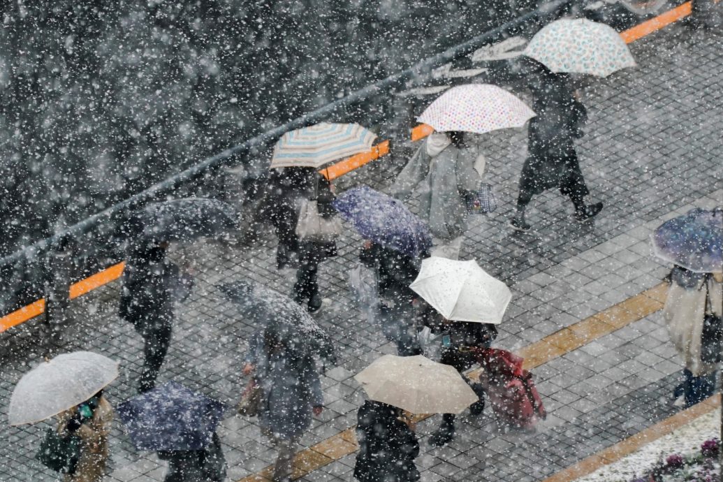 罕见3月雪 东京发大雪警报 JR部分停驶