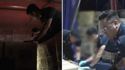 漏税香烟混入即溶咖啡货中运狮城 大马注册罗里被识破
