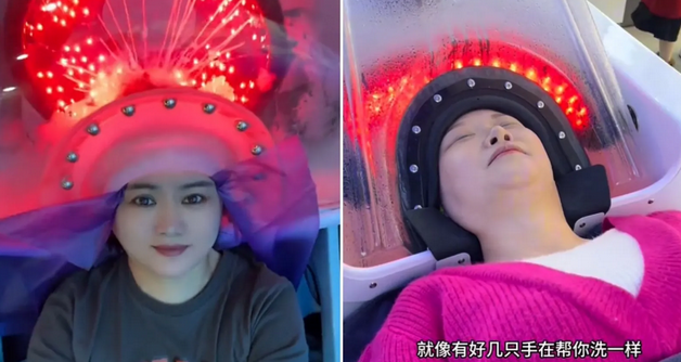 中国掀AI洗头热!整颗头塞进机器“全自动洗净” 网忧:触电怎办?