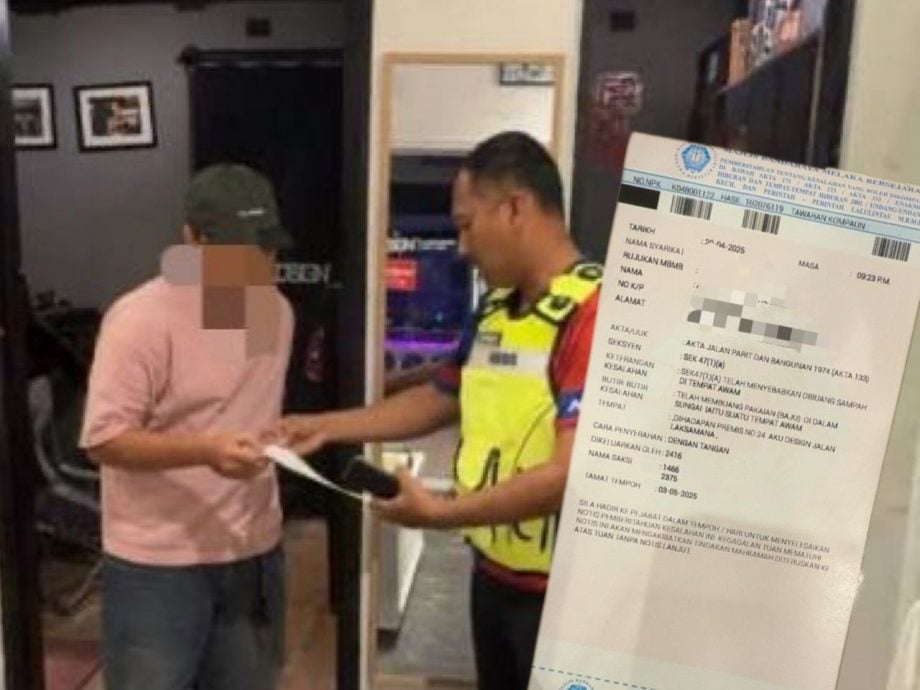为拍片将T恤丢入马六甲河 设计师遭甲市厅罚RM500